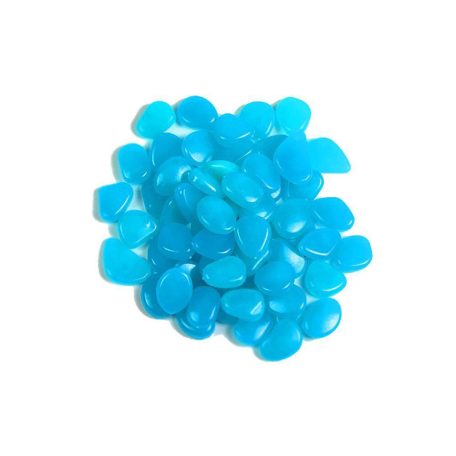 Fluorescenční kamínky 100ks (svítí ve tmě) - světle modré