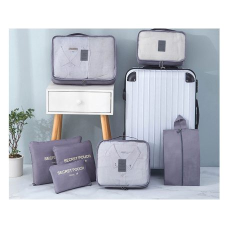 Sada tašek s organizérem v šedé barvě - 6 dílná