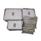 Sada tašek s organizérem v šedé barvě - 6 dílná