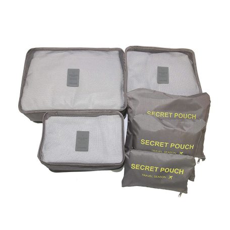 Sada tašek s organizérem v šedé barvě - 6 dílná