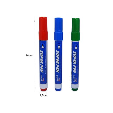 Sada 4 barevných fixů (černá, modrá, zelená a červená)