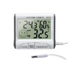 Teploměr s externí sondou, vlhkoměrem a časem