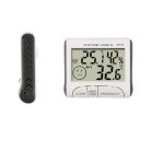 Teploměr s externí sondou, vlhkoměrem a časem