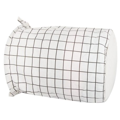 Skládací velký koš na hračky - bílý se čtvercovým vzorem
