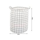 Skládací velký koš na hračky - bílý se čtvercovým vzorem