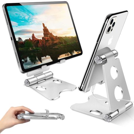 Skládací kovový stojan pro telefon nebo tablet