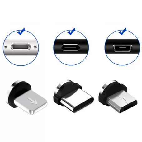 Nabíjecí kabel USB osvětlení typu C 3v1 - 1m