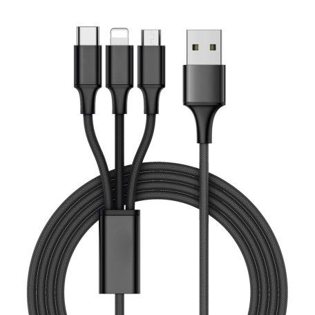 USB kabel 3v1 (telefon, micro USB, Lightning) - 1,2m