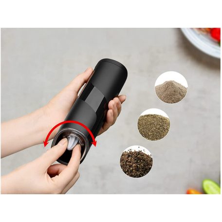 Nastavitelný elektrický mlýnek na pepř se zabudovaným osvětlením