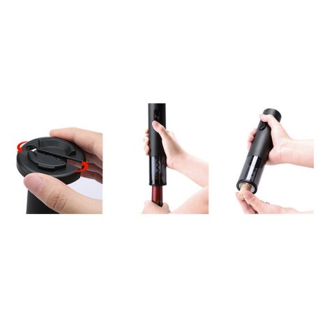 Gogooda elegantní elektrická vývrtka, elektrický otvírák na víno v černé barvě