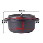 Vysoce kvalitní nepřilnavý hrnec z hliníkové slitiny s poklicí - 6,6l