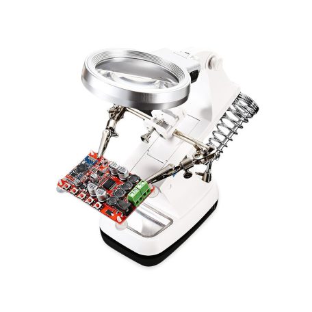 Držáček s lupou, s 3x-4,5x zvětšením - s 10 LED diodami