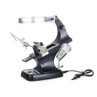 Držáček s lupou, s 3x-4,5x zvětšením - s 10 LED diodami