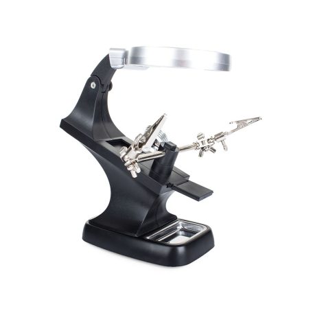 Držáček s lupou, s 3x-4,5x zvětšením - s 10 LED diodami