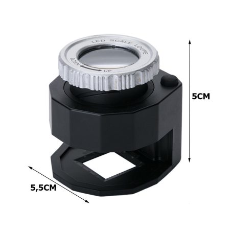 Šperkařský mikroskop 30x se 3 LED diodami a UV světlem v praktickém úložném prostoru