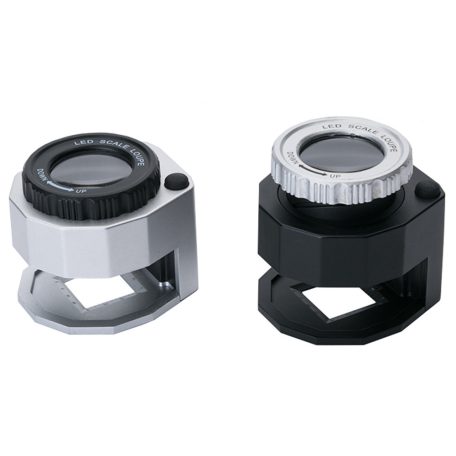 Šperkařský mikroskop 30x se 3 LED diodami a UV světlem v praktickém úložném prostoru