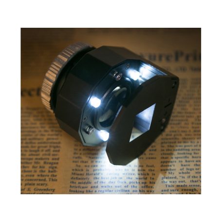 Šperkařský mikroskop 30x se 3 LED diodami a UV světlem v praktickém úložném prostoru