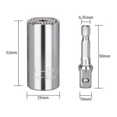 Univerzální nástavcový gola klíč 7 - 19mm CR-V 1/4-3