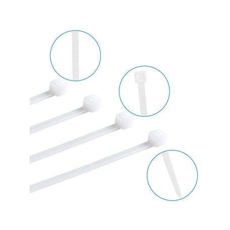 Stahovací pásky 2,5 x 100 mm 100 ks - bílá