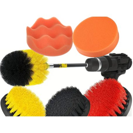 Sada čistících kartáčů a leštících kotoučů na vrtačku 23 ks