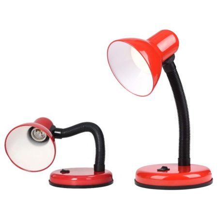 Nastavitelná stolní lampa v červené barvě s vypínačem - 40 W