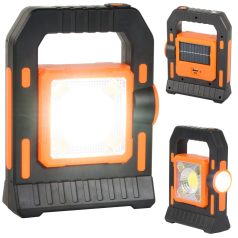   Solární LED multifunkční přenosné kempingové svítidlo USB dobíjecí v černo-oranžové barvě