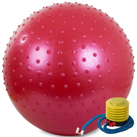 Velký nafukovací míč s pumpou v červené barvě - 65 cm