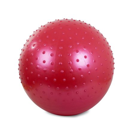 Velký nafukovací fitnes míč s pumpou v červené barvě - 65 cm