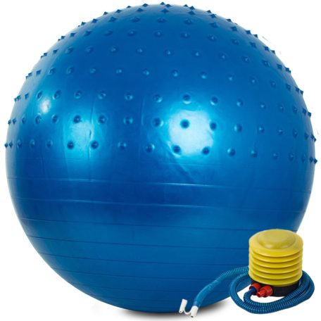 Velký nafukovací míč s pumpou v modré barvě - 65 cm
