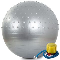   Velký nafukovací míč s pumpou ve stříbrné barvě - 65 cm