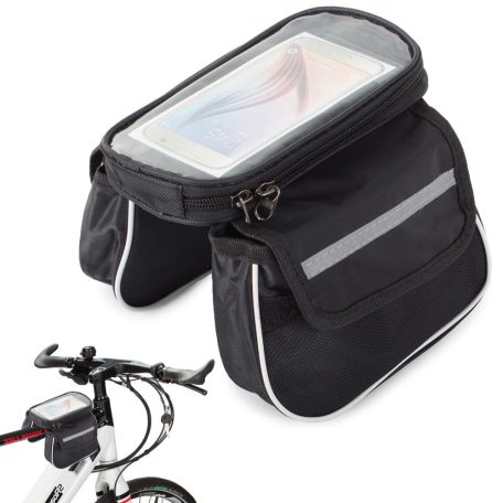 Dvojitá taška na kolo s držákem telefonu s uchycením na rám