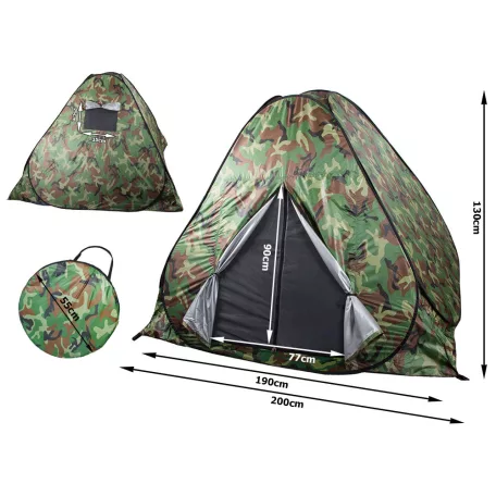 Kempový stan pro 4 osoby se síťkou proti komárům a mouchám a taškou na přenášení
