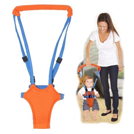 Pomůcka při chůzi nastavitelný bezpečnostní úvazek pro miminko - oranžová / modrá