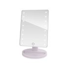 Velké kosmetické zrcátko s 16 LED světly - bílé