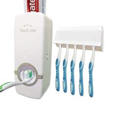   Dávkovač zubní pasty s držákem zubních kartáčků v bílé barvě