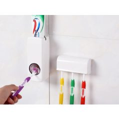   Dávkovač zubní pasty s držákem zubních kartáčků v bílé barvě