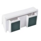 Dávkovač zubní pasty s držákem zubních kartáčků v bílé barvě