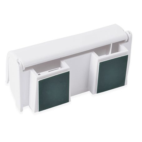 Dávkovač zubní pasty s držákem zubních kartáčků v bílé barvě