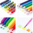 Sada na kreslení a malování pro děti v praktickém držáku - 150-dílná, růžová