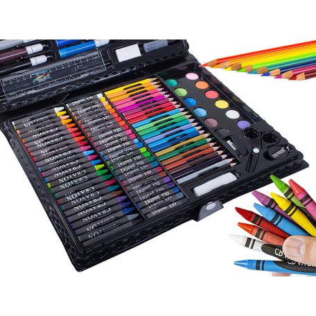 Sada na kreslení a malování pro děti v praktickém držáku - 150-dílná, růžová