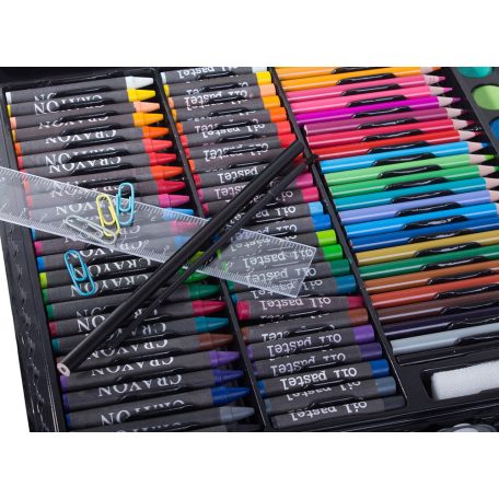 Sada na kreslení a malování pro děti v praktickém držáku - 150-dílná, růžová