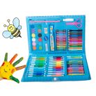 86dílná sada na kreslení a malování v praktickém pouzdře - modrá