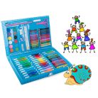 86dílná sada na kreslení a malování v praktickém pouzdře - modrá