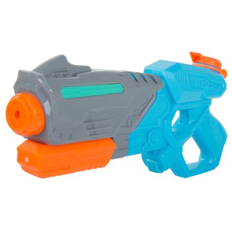 Velká vodní pistole v modro-šedo-oranžové barvě - 38 cm x 16 cm x 6 cm