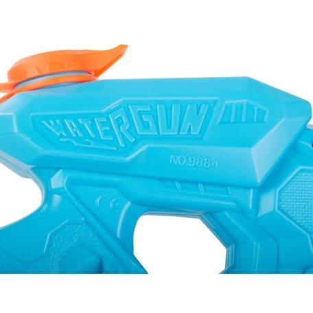 Velká vodní pistole v modro-šedo-oranžové barvě - 38 cm x 16 cm x 6 cm