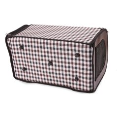   Skládací přepravka pro domácí mazlíčky s popruhem přes rameno v bílo-šedohnědé barvě ve velikosti XL