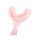  Dětský silikonový zubní kartáček ve tvaru U - růžový