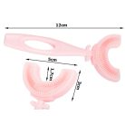  Dětský silikonový zubní kartáček ve tvaru U - růžový