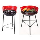 Gril na dřevěné uhlí v černé a červené barvě - 32 cm