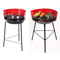   Gril na dřevěné uhlí v černé a červené barvě - 32 cm